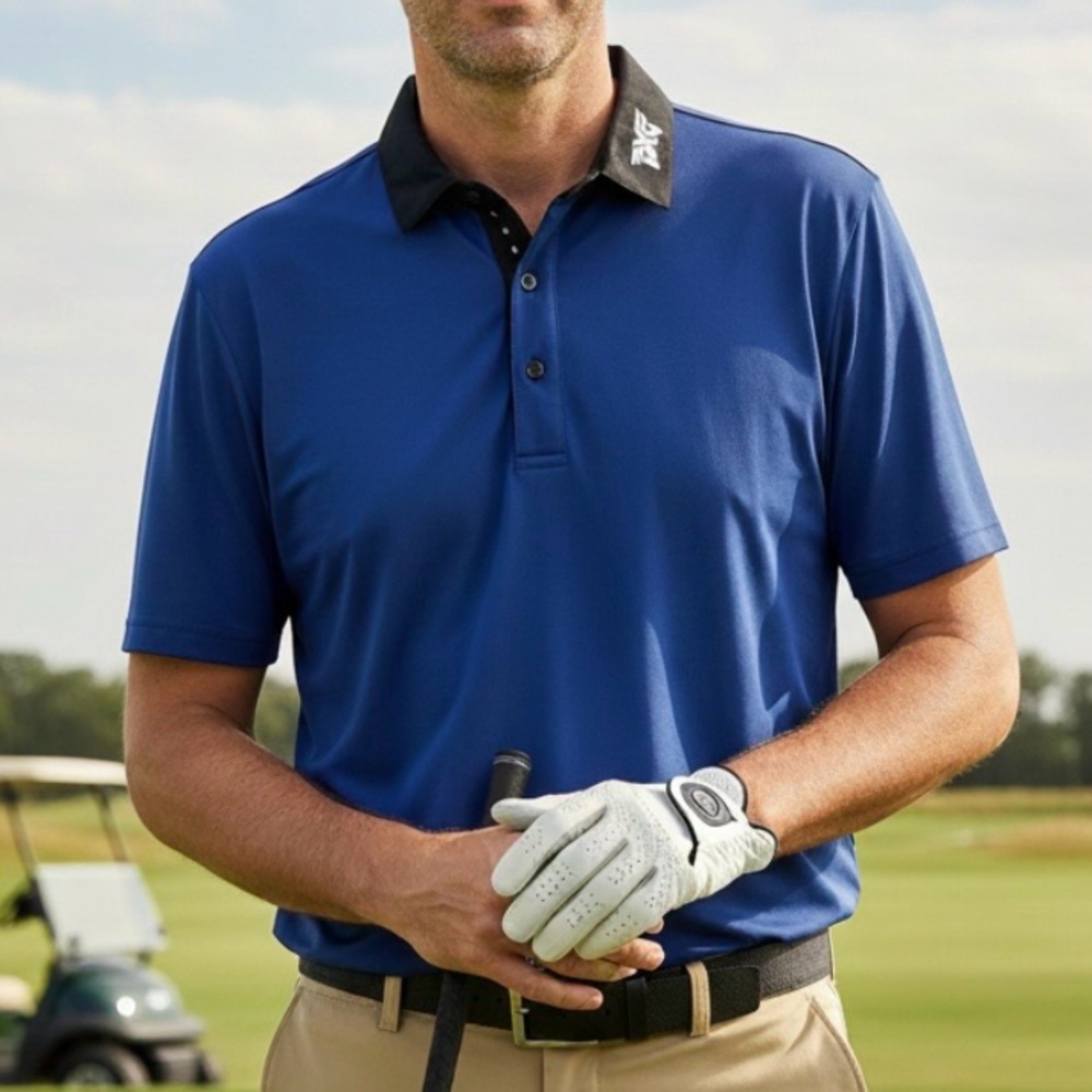 🔥 PXG Cobalt Black Collar Polo Golf Shirt S